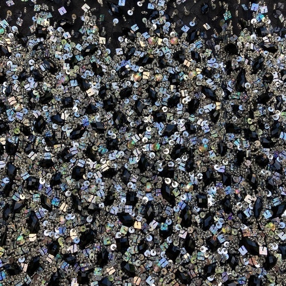 NEW w/tags Lila Madison New York Sequins Beads Black Silver SPARKLE Party Dress - Picture 3 of 8